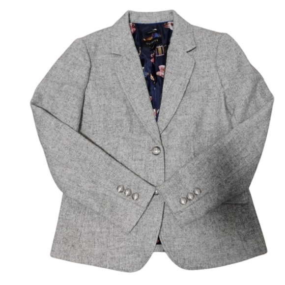 Talbots Aberdeen Wool Blend Herringbone Tweed Blazer 4 - Picture 5 of 16